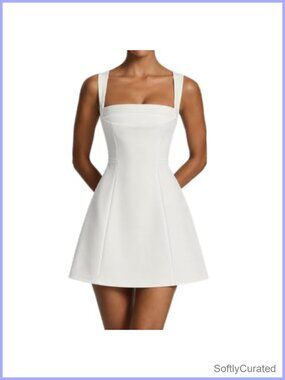 Women Mini Dress Corset Lace Up Back Square Neck A Line Bachelorette Party